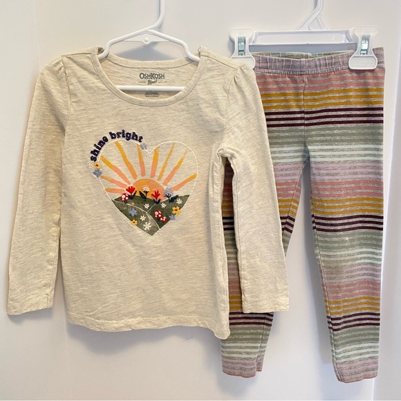 OshKosh B'gosh Other - OshKosh B'gosh Toddler Girls "Shine Bright" Long Sleeve Top & Bottom Set Size 4T